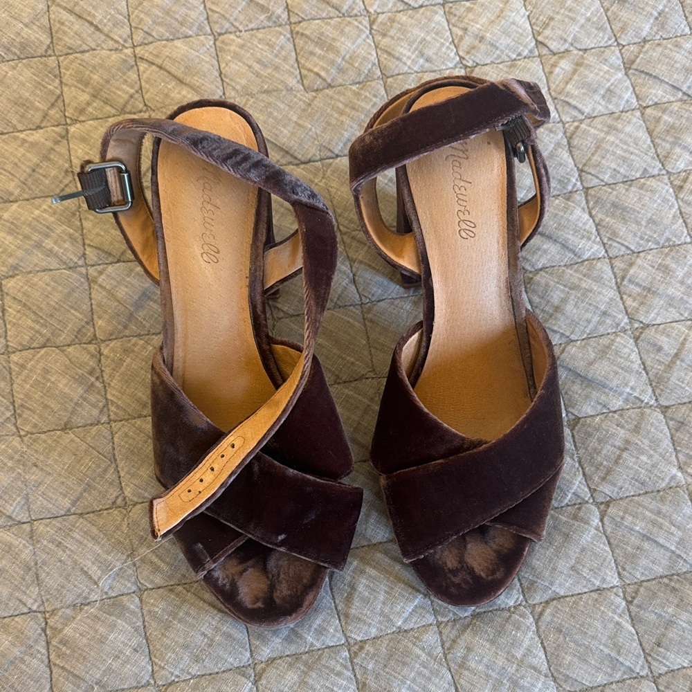 Purple Velvet Sandals